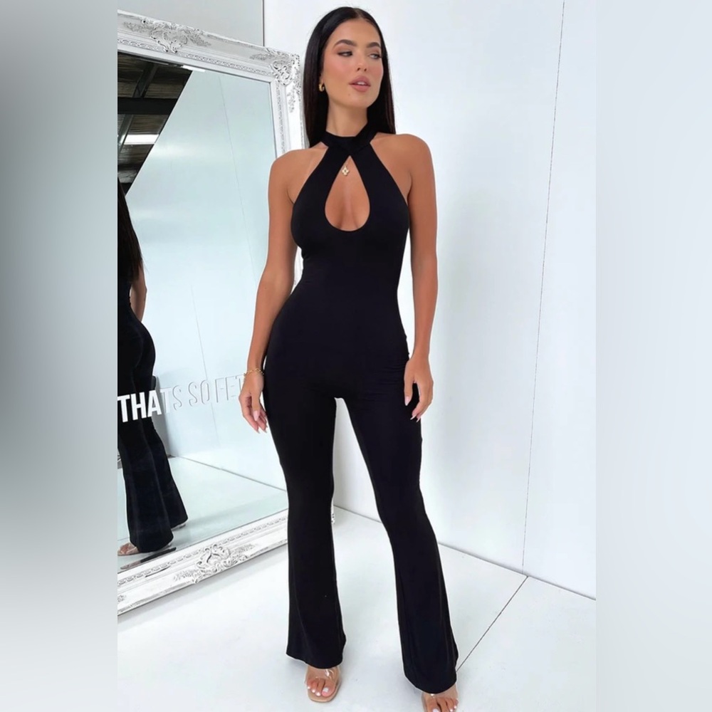 That’s So Fetch Evoke Halter Jumpsuit Black Size10 - Picture 1 of 10